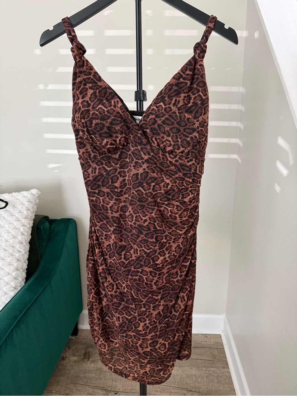 Popilush Brown Leopard Print Slip Dress - Women